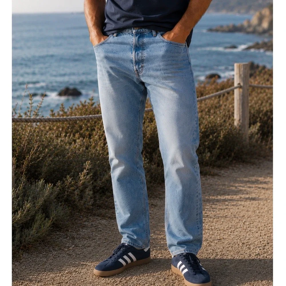 Levis 501 Original Fit Jeans‎ Mens 36x32 Light Wash Blue Button Fly Denim